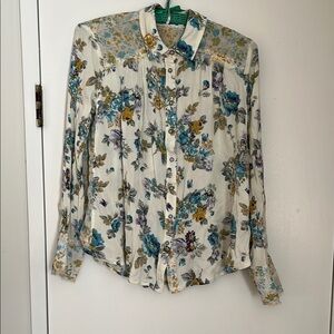 Free People Floral Button-Up Blouse